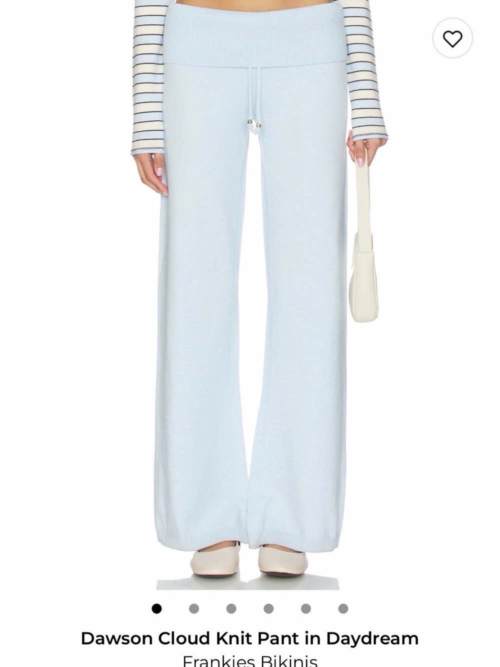 Frankie's Bikinis Daydream Wide-Leg Dawson Knit Pants - Light Blue